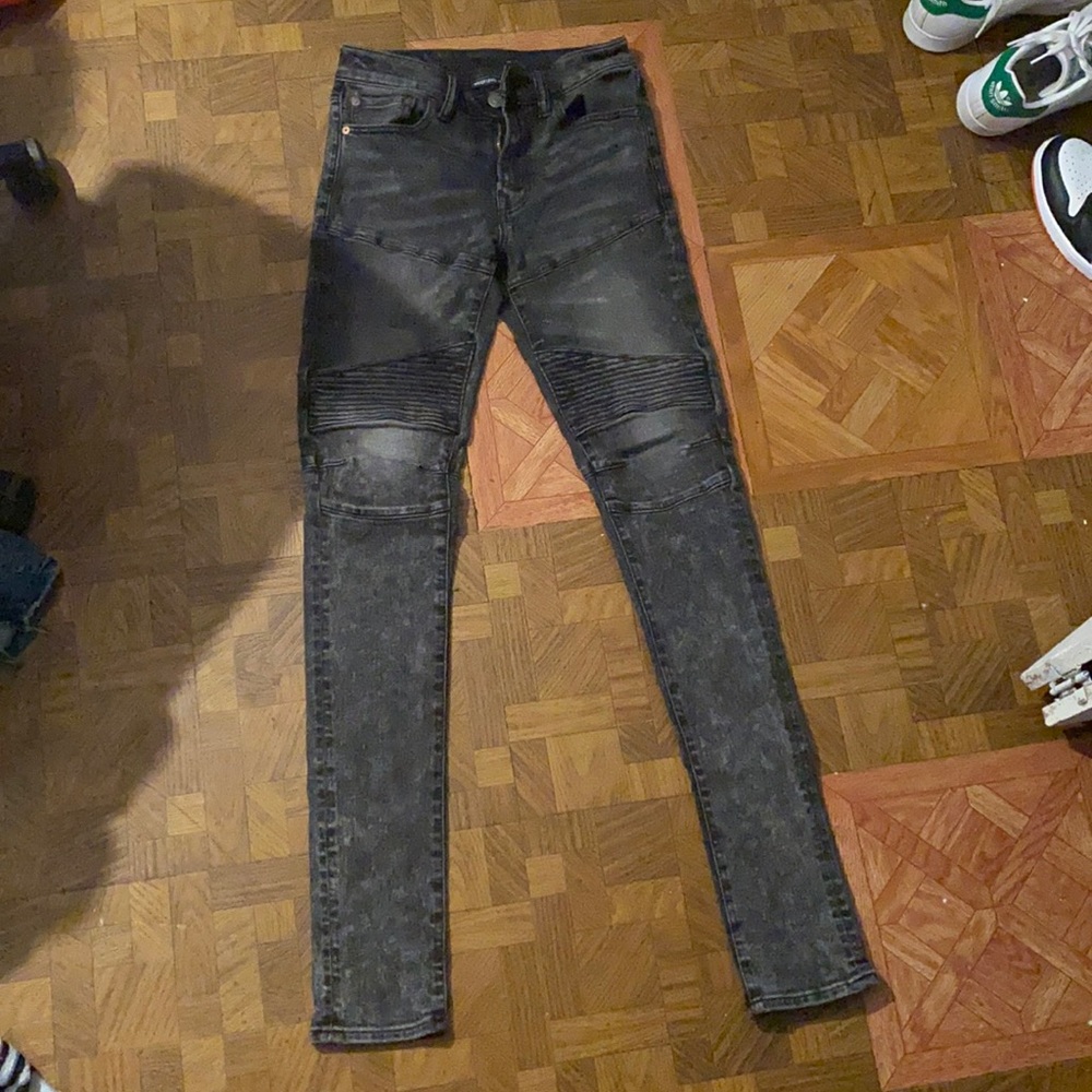 American eagle moto skinny jeans in grey